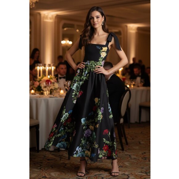 Alice + Olivia Oriana Drop-Waist Midi-Dress Size 4 S/XS NEW - Picture 6 of 15